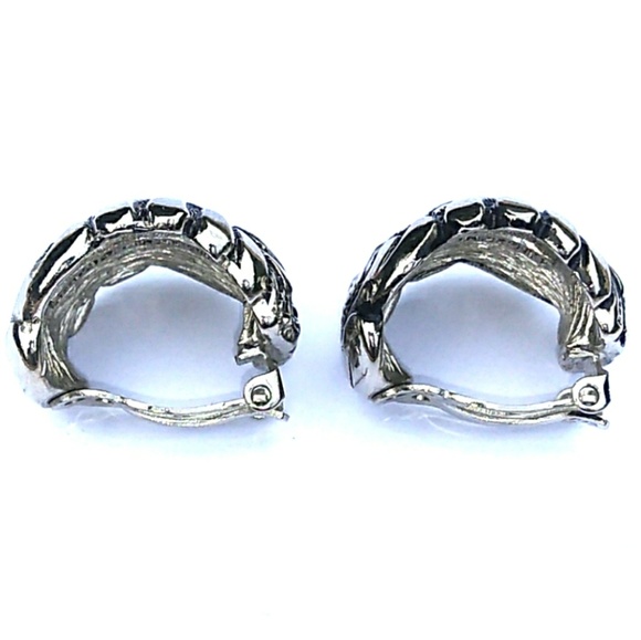 1940s LUCIEN PICCARD SUPER RARE Silver Hoops wPat# - Picture 7 of 8